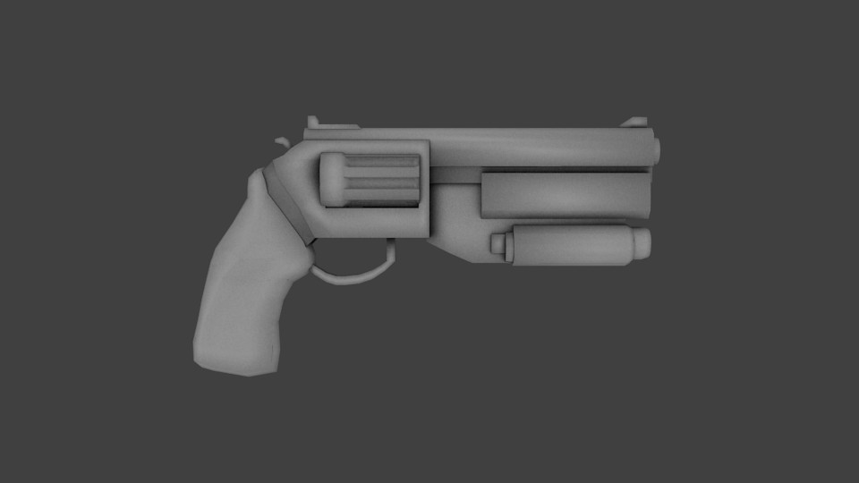 Low Poly Sci-Fi Revolver preview image 1
